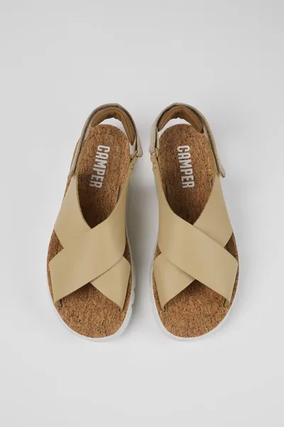 oruga Beige Sandals for Women - Autumn / Winter collection - Image 3