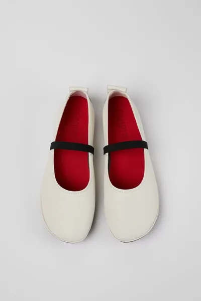 Right White Ballerinas for Women - Autumn / Winter collection - Image 3